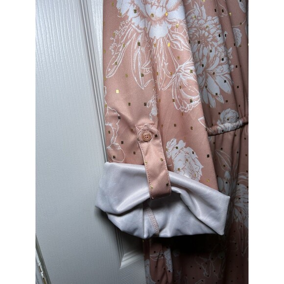 Alex & Parker Women’s Plus Size Sparkle Floral Tie Waist Dress Pink Size 2X NWT - Picture 3 of 9